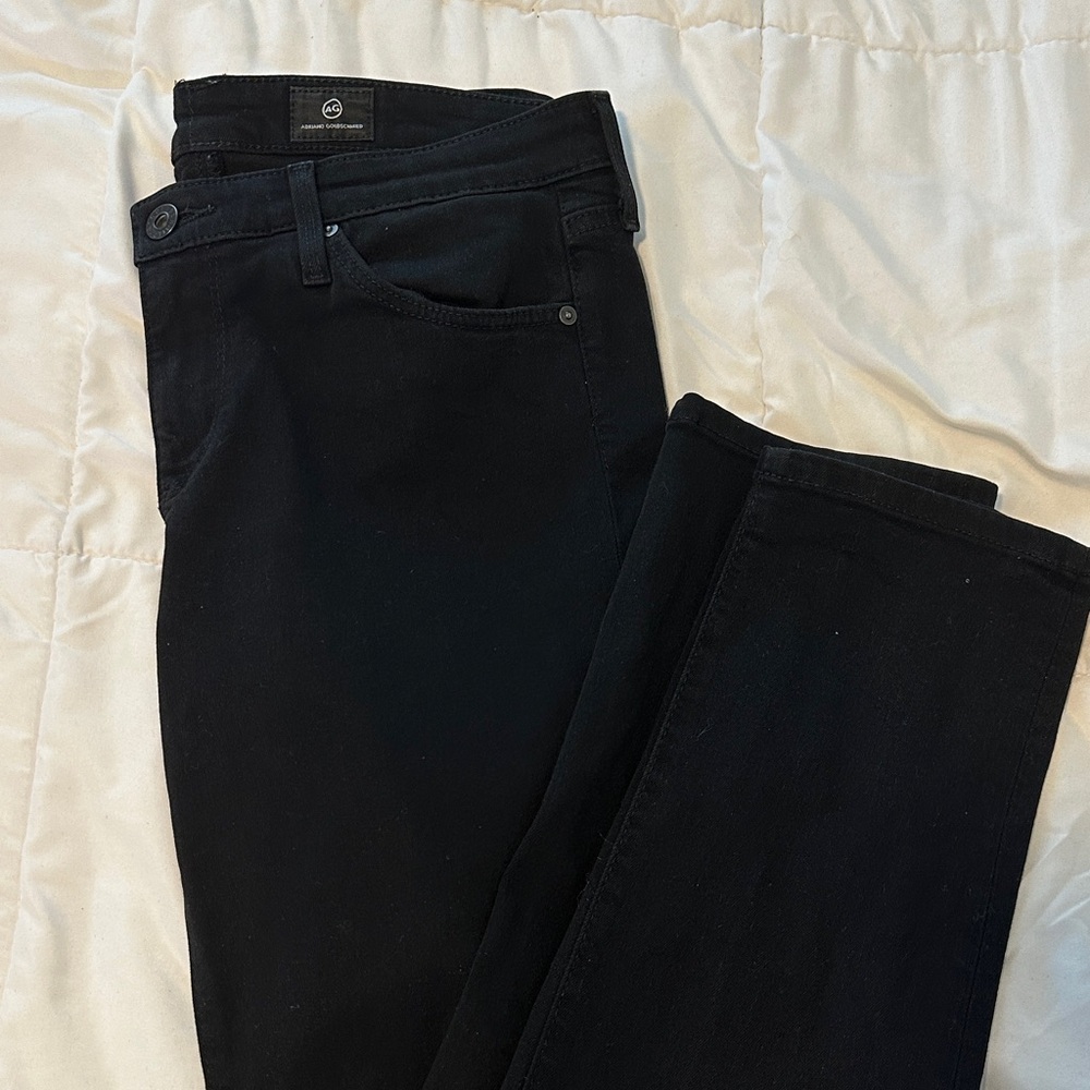 AG Mid Rise Cigarette jeans in black
